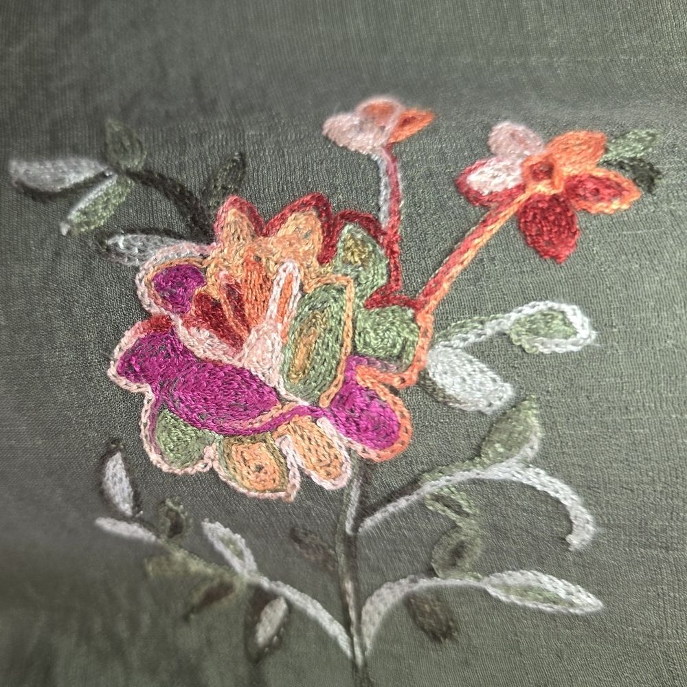 Fig & Flower Embroidered Tunic Top Boho Floral Long Sleeve Blouse- New SZ 1X - Picture 5 of 11